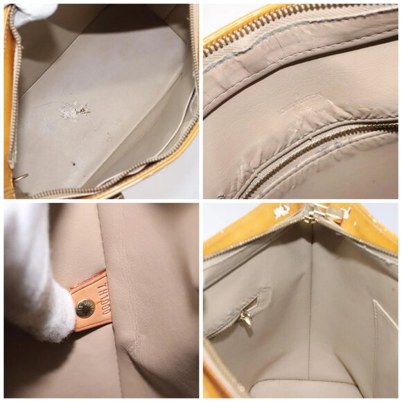 LOUIS VUITTON Monogram Vernis Houston Hand Bag Beige M91004 LV Auth th6217 - Picture 15 of 16